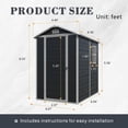 thumbnail image 4 of IMagacFun 4x6 Resin Outdoor Storage Shed Waterproof Tool Shed Heavy Duty Plastic Shed with Floor Vent and Window for Garden Patio Backyard Black, 4 of 8