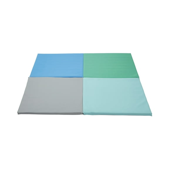 ECR4Kids SoftZone Quad Fold-N-Go Activity Play Mat, 48in Square, Baby Essentials, Contemporary