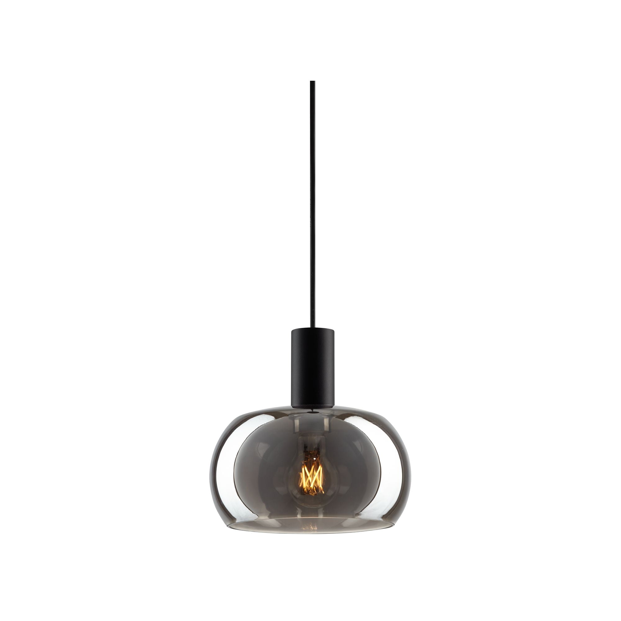 Possini Euro Design Rorie 8 1/2" Modern Pendant Ceiling Light Fixture Dining Room Over Table Kitchen Island Black Smoke Glass Mini