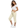 thumbnail image 5 of HKYNLAG Womens Capris with Pockets Petite Pull On Casual Cargo Pants Dressy Lightweight Ladies Baggy Cropped Pants for Hiking Beige 2XL, 5 of 5
