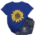 thumbnail image 2 of gakvbuo Summer Sunflower Graphic Tee Shirt for Women Summer Tops Cute Flower Graphic Loose Print Funny Tees Crew Neck Short Sleeve Vintage Casual Blouse Tops, 2 of 8