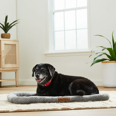 Vibrant Life Cozy Luxe Crate Mat Pet Bed, Gray, 36 Inches