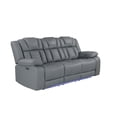 thumbnail image 4 of Global Furniture USA U7068 Grey 10 Power Reclining Sofa with Drop Down Table, Wireless Charger. LED and USB, 4 of 7