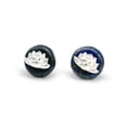 thumbnail image 6 of QQTDFG Sterling Silver Lotus Flower Round Lapis Lazuli Post Earrings A1622-default, 6 of 7