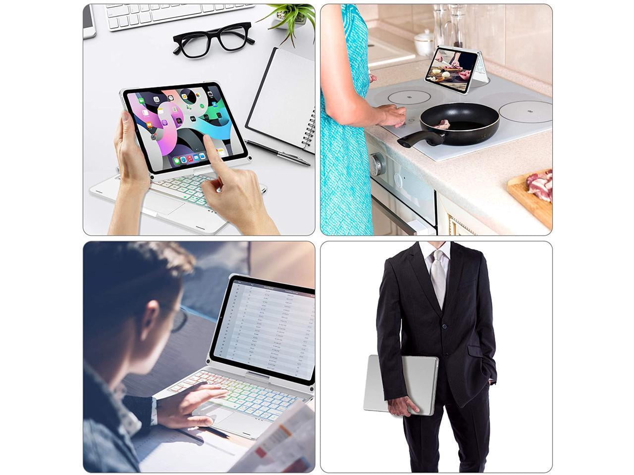 Touchpad Keyboard Case for iPad Air 5 10.9 inch 2022 / iPad Air 4 10.9 inch 2020 / iPad Pro 11 2021/2020/2018 with Multi-Touch Trackpad / Pencil Holder, 360° Rotatable,7 Color Backlit