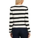 thumbnail image 3 of SUÉTER DE CÁRDIGAN A RAYAS INSPIRADOR CHIC PARA MUJERES, MANGA LARGA, CON BOTONES, CUELLO REDONDO, TALLA XS, NEGRO Y BLANCO, 3 of 6