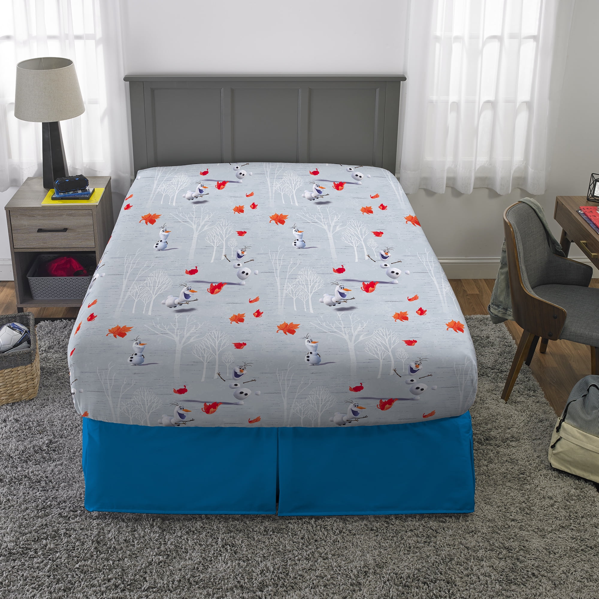 Disney Frozen Olaf Kids Full Sheet Set, White and Gray