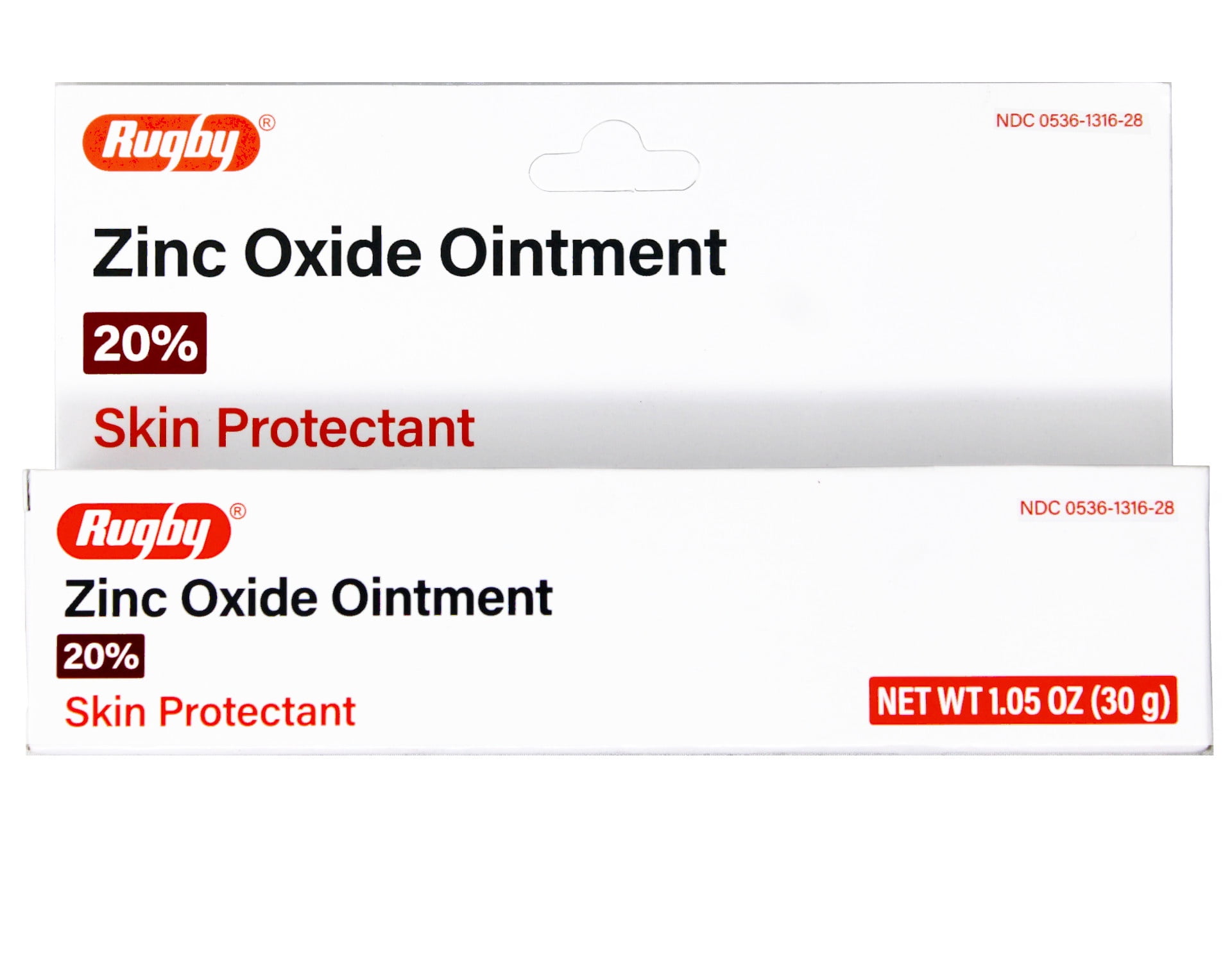 Rugby Zinc Oxide Ointment 20% Skin Protectant - 1.05 Oz - 6 Pack