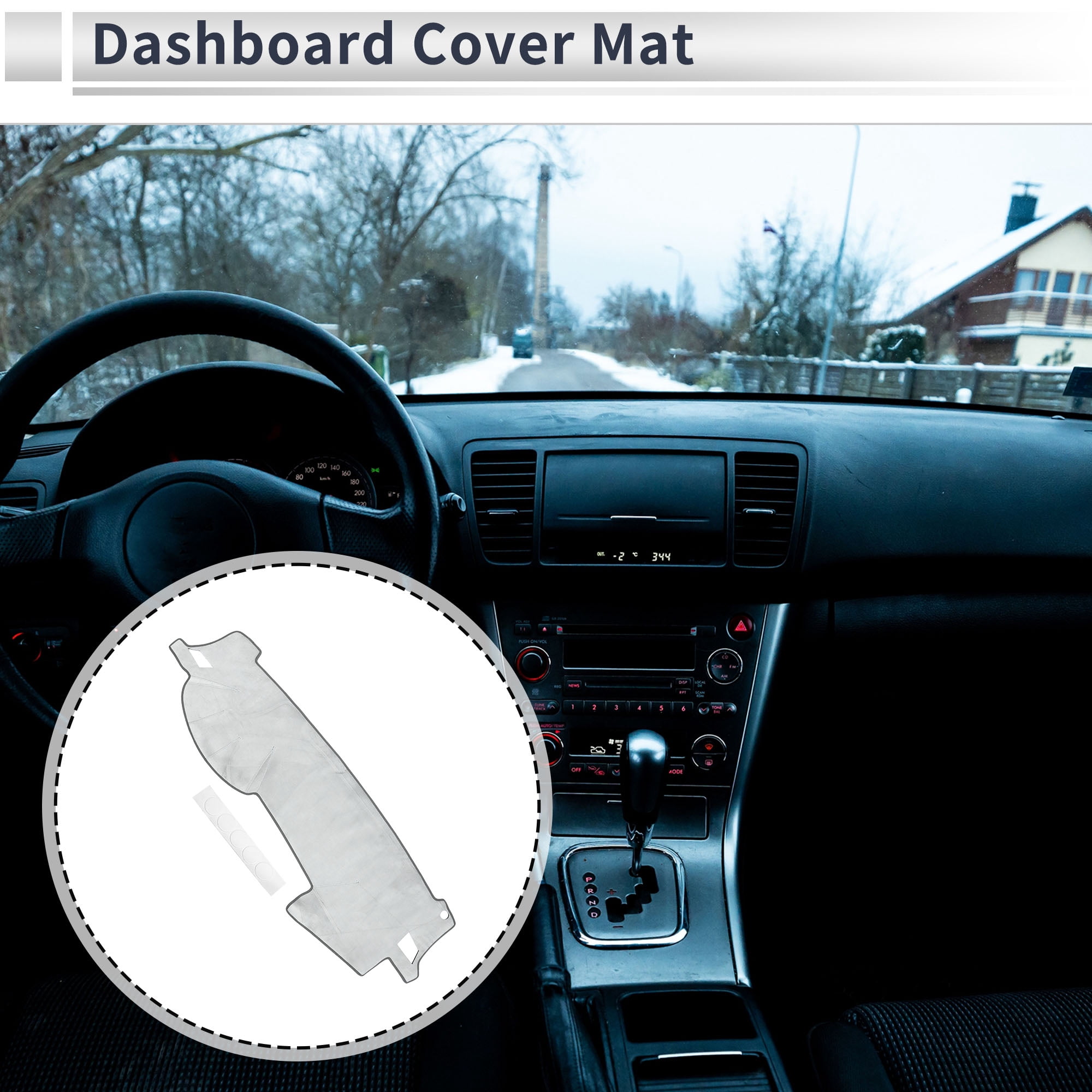 Dashboard Cover Anti-Slip/Anti Dust Dash Cover Mat Carpet for Subaru Outback 2005-2009 Flannel Gray