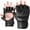 Black, variant on WYOX Fingerless MMA Gloves for Grappling, Sparring, Muay Thai with Fist Protection & Adjustable Wrist Support