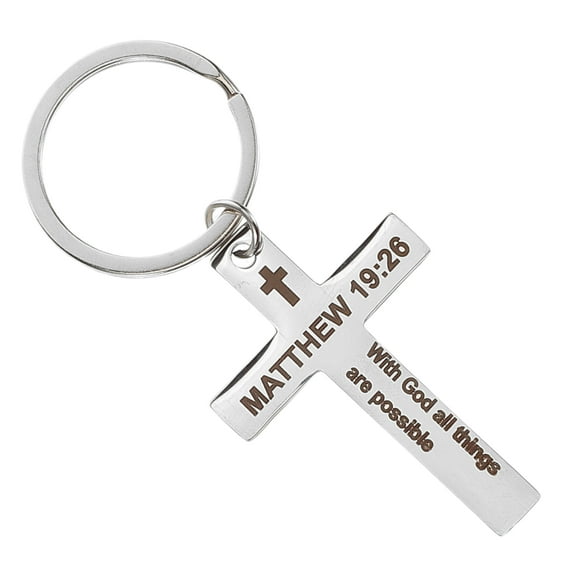 unbranded  Cross Keychain Car Purse Decoration Primary School Travel Silver