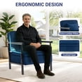 thumbnail image 4 of Legahome Accent Chair for Living Room, Antique Blue Accent Chair with Storage, Striped Chenille Fabric Arm Chair with Solid Wood Frame, Modern Reading Chair with Armrests for Bedroom, 4 of 11
