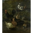 thumbnail image 2 of Jacomo Victors 20x23 Gold Ornate Framed and Double Matted Museum Art Print Titled - A Cock, Hens, Doves, and a Marmot (1674), 2 of 4