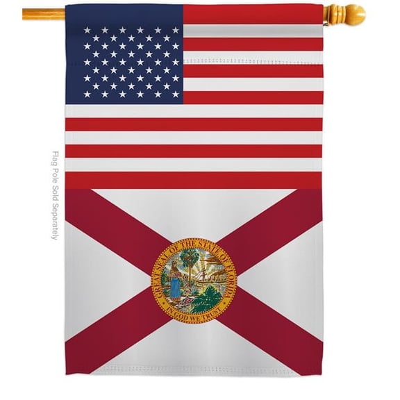 28 x 40 in. USA Florida American State Vertical House Flag with Double-Sided Decorative Banner Garden Yard Gift