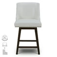 thumbnail image 3 of CHITA 26 inch Faux Leather Swivel Upholstered Counter Height Bar Stools with Full Back, Set of 2, Pure White, 3 of 11
