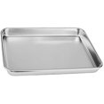 thumbnail image 1 of Plateau de Four Grille-Pain Compact en Acier Inoxydable, Vaisselle de Four Professionnelle, Robuste et Saine, Bord Profond, Résistant à la Déformation, Moule à Pâtisserie Antiadhésif Argenté (12.2 x 10 x 1 Pouces), 1 of 5