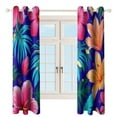 thumbnail image 4 of Tropical Floral Pattern 2 Panels Curtains for Bedroom Living Room Drapes Kitchen Window Curtain Home Decor, 4 of 6