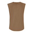 thumbnail image 4 of ADSSDQ Mens Cotton Sleeveless Tank Tops Cut Off Muscle Gym T Shirts Running Beach Loose Fit Tees Basic Workout Tops Light Brown S, 4 of 5