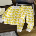 thumbnail image 2 of UAYOTSE Toddler Unisex Duck Printed Long Sleeve Pajama Set Crew Neck Pullover Top and Elastic Cuff Sleep Pants Sleepers Size 6-12 Months, 2 of 4