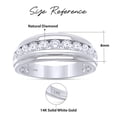 thumbnail image 3 of AFFY Anniversary Wedding Band For Men Round 1.00 Carat Natural Diamond Half Eternity Rings in 14K Solid White Gold Jewelry Gift for Him Ring Size 7.5, 3 of 7