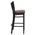 thumbnail image 6 of BizChair 2 Pk. Black Coffee Back Metal Restaurant Barstool - Burgundy Vinyl Seat, 6 of 8