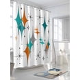 thumbnail image 3 of Mid Century Modern Shower Curtain, Turquoise Orange Grey Bathroom Decor Curtains Set with Hooks, Waterproof Fabric Home Accessories， Stall 54 X 78 Inch, 3 of 6