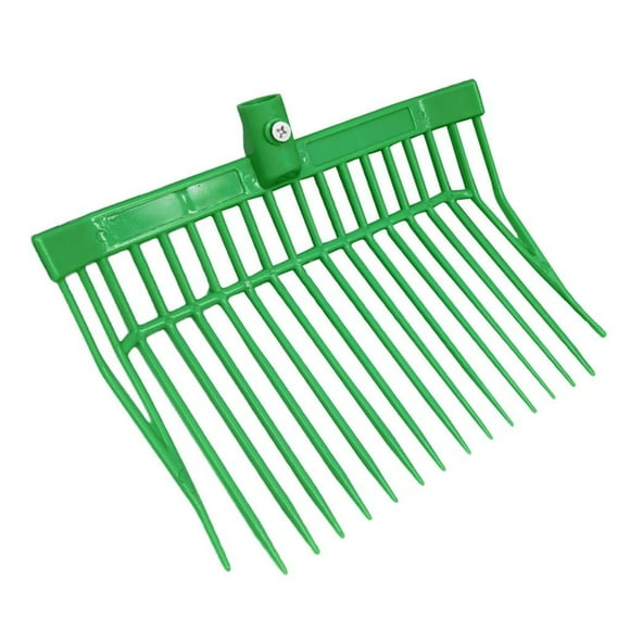 Cabezal de repuesto para horquilla de estiércol de caballo, cabezal de horca, rastrillo multiusos para estiércol de caballo, para heno, malezas, Verde