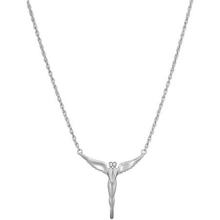 Lavaggi Jewelry Sterling Silver One Wing Pendant Necklace, 18 Chain