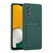 Galaxy A53 Case, Slim Soft Fit Shockproof Protection Case Dropproof Non-Slip Silicone Case with Card Slots Soft TPU Bumper Phone Wallet Case for Samsung Galaxy A53 5G 6.5 inch 2022,Darkgreen