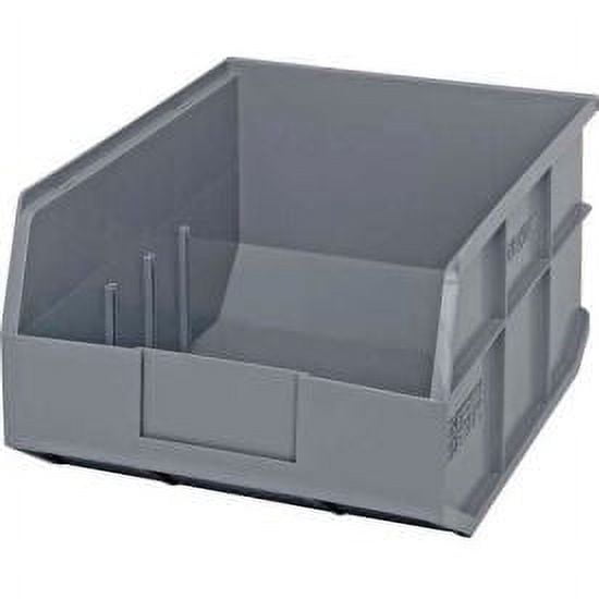 Quantum Plastic Stacking and Hanging Shelf Bin SSB445 11"W x 14"D x 7"H Gray