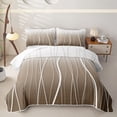thumbnail image 2 of jejeloiu Modern Gradient Geometric Quilt Full For Girls,Abstract Stripe Full Bedspread Sets For Kids,3-Piece, 2 of 7