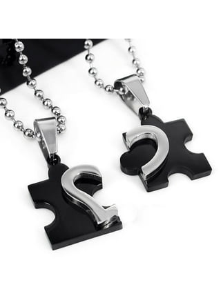 BOOMTB 2x Personalized for Key Heart Puzzle Necklace Set