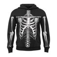thumbnail image 4 of CUZIBR Boys Unisex Kids Halloween Skeleton Graphic Hoodie Front Sleeve Bone Print Long Sleeve Pullover Hooded Sweatshirt Holiday Party Casual Fall Tops,Black-B,3-4 Years, 4 of 4
