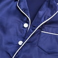thumbnail image 7 of eczipvz Girls Pajamas Satin Pajama Set Silk Pjs Short Sleeve Sleepwear Loungewear Clothes Set Dark Blue 13-14 Years, 7 of 7