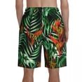 thumbnail image 3 of Palm Leaves Board Shorts Red Flowers Print Beach Short Pants Elastic Waist Comfortable Design Swim Trunks Plus Size 2XL, 3 of 5