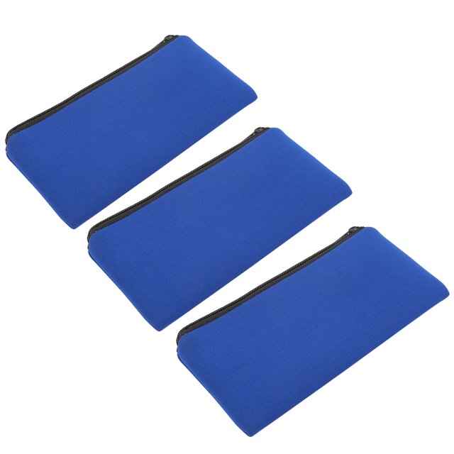 3pcs Néoprène Alpinisme Stockage Crayon Sac Cas Camping Soft Wear Résistant Stylo Sac (Bleu)