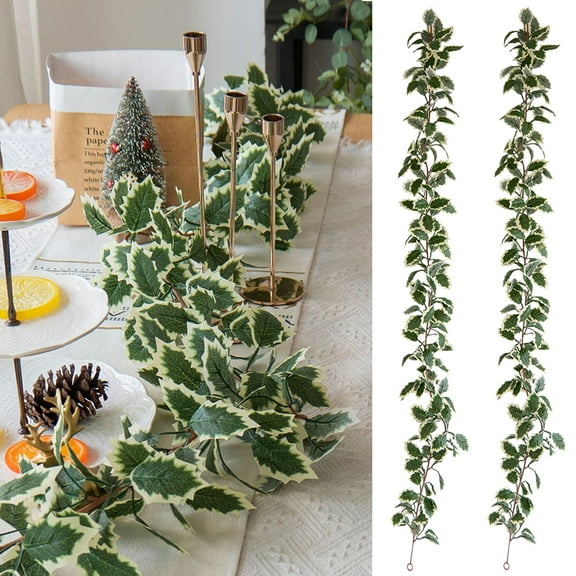 KOYPTL 2 Strands Artificial Ivy Vines 6ft Green Ivy Garland Faux Hanging Plants Greenery Decoration Artificial Vines for Home Decor Indoor Christmas Wall Wedding Room Decor(2 Pack,Green)