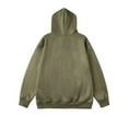 thumbnail image 3 of ZCFZJW Retro Hooded Sweatshirts for Men Big and Tall Regular Fit Casual Long Sleeve Solid Color Hoodie Outwear Coat Tops with Pockets Army Green XXXXXL, 3 of 3