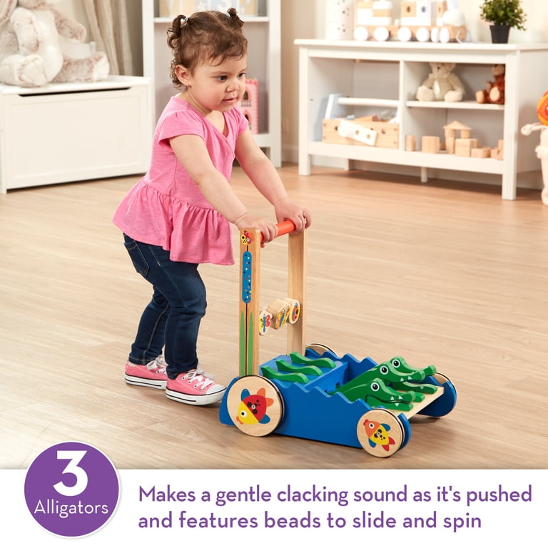 Melissa & Doug Deluxe Chomp and Clack Alligator Wooden Push Toy