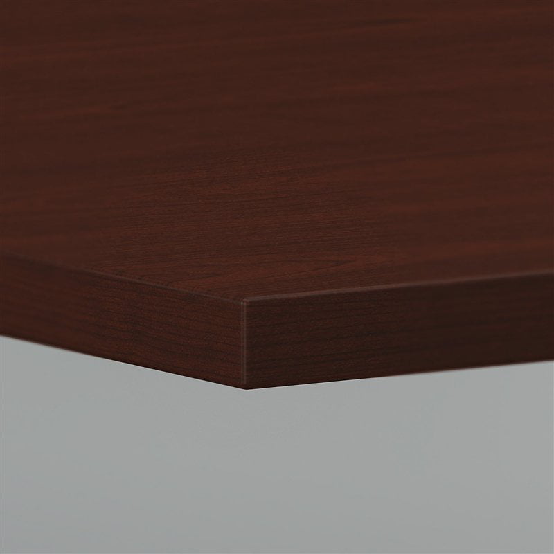 Bush Business Furniture 36W Square Conference Table with Metal Disc Base in Harvest Cherry 