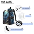 thumbnail image 3 of Bingfone Underwater Dolphin Print Canvas College Laptop Backpack, Large Capacity Lightweight College Bookbag Casual Daypack-Small, 3 of 5