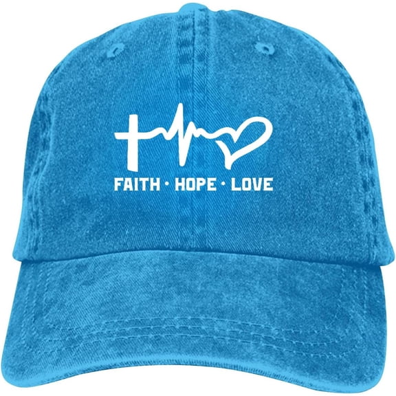 Faith Hope Love Christian Baseball Cap Vintage Adjustable Washed Hats Cowboy Hats Denim Dad Hat for Men Women Boy Girl
