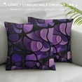 thumbnail image 3 of Glass Mosaic Style Linen Throw Pillow Case Purple Abstract Stained Pillow Cushion Covers Home Sofa Decorative, 3 of 5