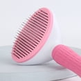thumbnail image 2 of Peine para perros y gatos, cepillo para el pelo lavable para perros y gatos, cuidado de limpieza fácil de usar (rosa), 2 of 9