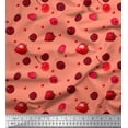thumbnail image 1 of Soimoi Moss Georgette Fabric Raspberry,Strawberry & Cherry Fruits Print Fabric by Yard 42 Inch Wide, 1 of 3