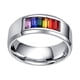 thumbnail image 2 of Anillo de acero de titanio con estilo, anillo de orgullo Gay, anillo de diamantes de imitación con incrustaciones coloridas, 1 ud. kaili Sencillez, 2 of 5
