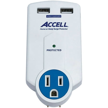 Accell D080B-010K Home Or Away Power Station 3-Outlet Travel Surge Protector