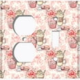 thumbnail image 2 of Metal Light Switch Wall Plate Outlet Cover (Coffee Mocha Espresso Chocolate Shake Cupcake Macaron Flower Bouquet Pink Bow - Single Duplex Single Toggle), 2 of 2