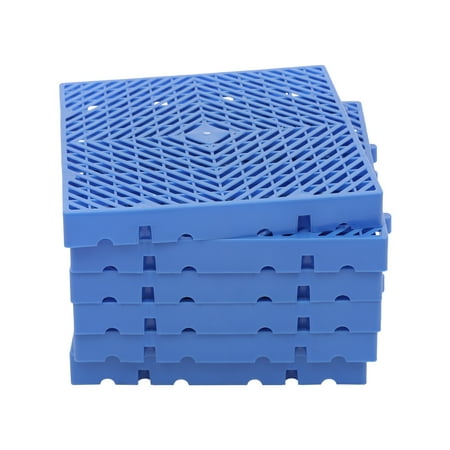 ChicHomey 6pcs Blue Plastic Pallets,Waterproof Grid Ventilation Floor Pallet, Ventilated Moisture-Proof,for Humid Storage | Household/Commercial Warehouse Solutions