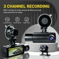 thumbnail image 3 of Mistaha 1080P Full HD 3-Channel Dash Cam with Night Vision and Collision Lock - Black | Loop Recording, Reverse Camera Compatible, Real-time Display on IPS Screen, 3 of 6